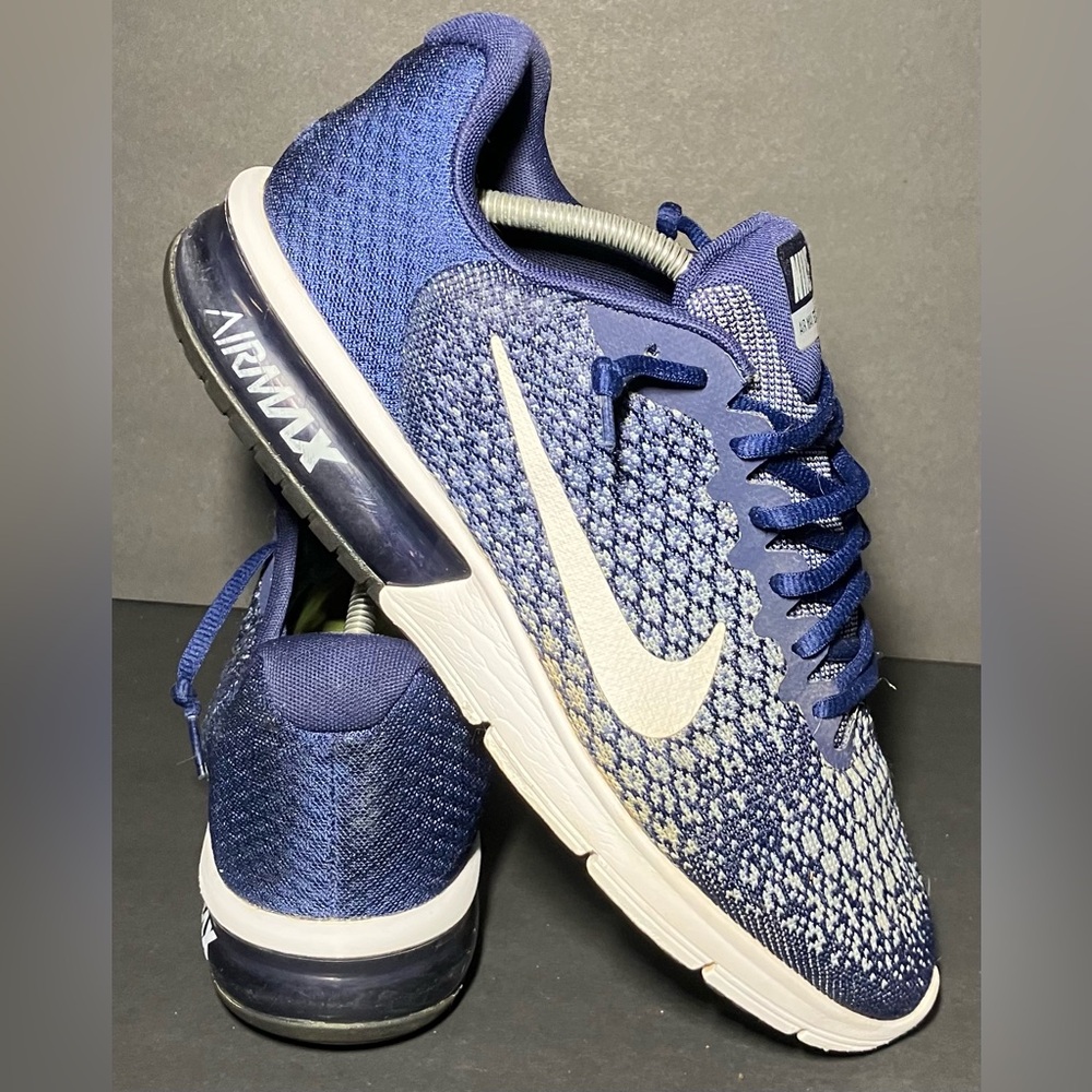 Nike Air Max Sequent 2 852461-400 Blue & White Running Shoes Men’s 11.5/Eur 45.5